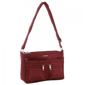 Anti-Theft Range Pierre Cardin Anti-Theft Cross-Body Bag Travel Bordowe | WTJRG-5481