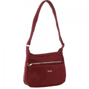 Anti-Theft Range Pierre Cardin Anti-Theft Cross Body Bag Damskie Bordowe | QTFIA-4368