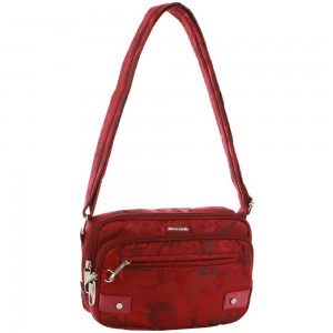 Anti-Theft Range Pierre Cardin Anti-Theft Cross Body Bag Travel Bordowe Camo | MULIS-9265