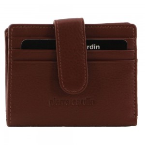 Bi-Fold Wallets Pierre Cardin Leather Bi-Fold Card Holder Wallet Męskie Brązowe | FRXPW-7405