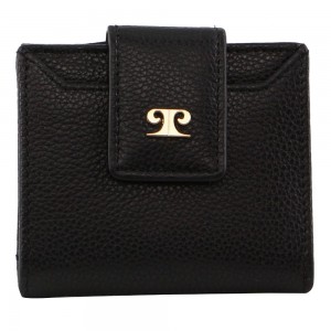 Bi-Fold Wallets Pierre Cardin Leather Flip-over Bi-fold Wallet Damskie Czarne | XWYTQ-6475