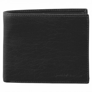 Bi-Fold Wallets Pierre Cardin Rustic Leather Bi-Fold Wallet Męskie Czarne | OBMNX-9170