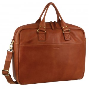 Business Computer Bags Pierre Cardin Italian Leather Computer Bag Męskie Brązowe | NQWPO-7198
