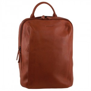 Business Computer Bags Pierre Cardin Leather Business Laptop Backpack Męskie Brązowe | AOXEZ-8174