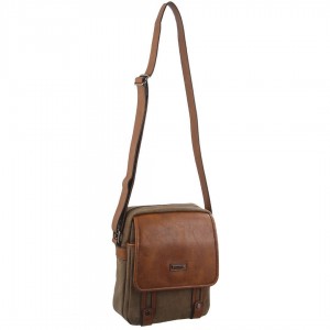 Canvas Bags Pierre Cardin Canvas Cross Body Bag Damskie Brązowe | PZQNW-3706