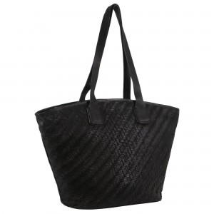 Handbags Pierre Cardin Woven Embossed Leather Shoulder Bag Damskie Czarne | FUYCW-2013