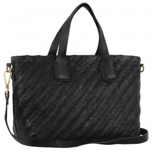 Handbags Pierre Cardin Woven Embossed Leather Tote Bag Damskie Czarne | ZNLSQ-0731