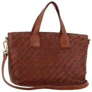 Handbags Pierre Cardin Woven Embossed Leather Tote Bag Damskie Ciemny Brązowe | ZJKED-7146
