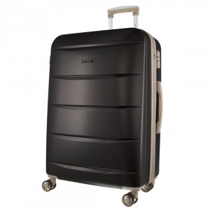 Hard Shell Cases Pierre Cardin 70cm Medium Hard-Shell Suitcase Travel Czarne | QNHJE-5280
