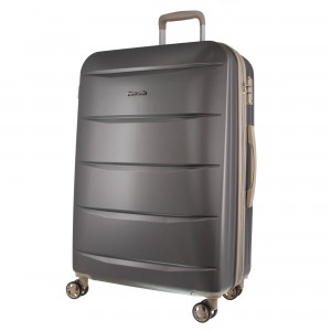 Hard Shell Cases Pierre Cardin 80cm Large Hard-Shell Suitcase Travel Jasny Szare | TVLEU-9412