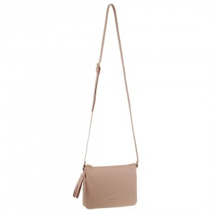 Kopertówka Pierre Cardin Leather Crossbody Bag Damskie Beżowe | ZOMVI-9570