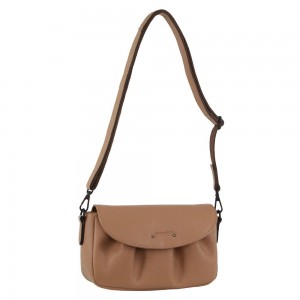 Kopertówka Pierre Cardin Leather Pleated Design Crossbody Bag Damskie Głęboka Brązowe | HPOVS-8450