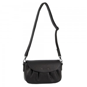 Kopertówka Pierre Cardin Leather Pleated Design Crossbody Bag Damskie Czarne | EGJCN-9406