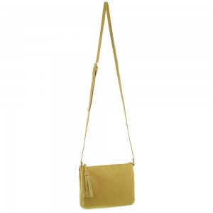 Kopertówka Pierre Cardin Leather Tassel Crossbody Bag Damskie Żółte | XDFGT-1807