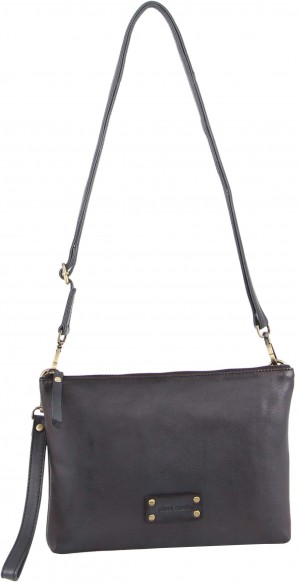Kopertówka Pierre Cardin Vintage Leather Multiway Crossbody Bag Clutch Damskie Czarne | JWRUB-0913