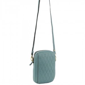 Kopertówka Pierre Cardin leather Textured Design Phone Bag Damskie Niebieskie | HORUF-9376