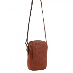 Kopertówka Pierre Cardin leather Textured Design Phone Bag Damskie Brązowe | UZIBC-1435
