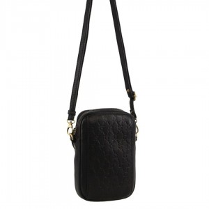 Kopertówka Pierre Cardin leather Textured Design Phone Bag Damskie Czarne | LUGDA-5628