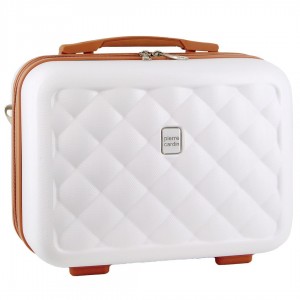 Kosmetyczki Pierre Cardin Hard Shell Beauty Case Travel Białe | CMUPN-3410