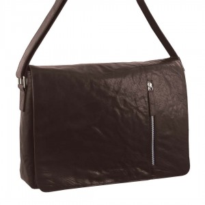 Laptop Pierre Cardin Rustic Leather Computer Messenger Bag Travel Brązowe | YSOIG-6239