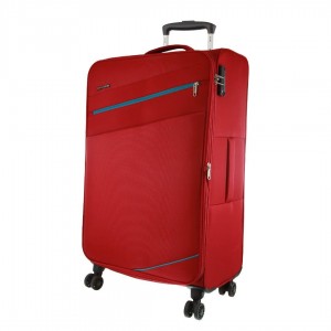 Large Cases Pierre Cardin 76cm LARGE Soft Shell Suitcase Travel Czerwone | TBPCG-7019