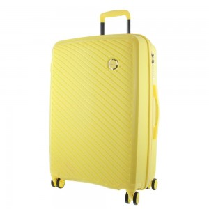Medium Cases Pierre Cardin 65cm Medium Hard-Shell Suitcase Travel Żółte | GOYSA-4521