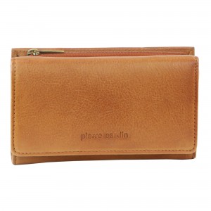 Medium Wallets Pierre Cardin Leather Tri-Fold Wallet Damskie Brązowe | KMEAX-3809