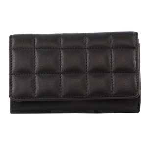 Medium Wallets Pierre Cardin Pleated Leather Tri-Fold Wallet Damskie Czarne | NLEHD-6731