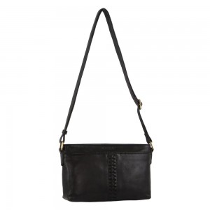 Mobile Phone Wallets Pierre Cardin Leather Woven Design Crossbody Bag Damskie Czarne | FNVLQ-0927
