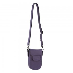 Mobile Phone Wallets Pierre Cardin Leather Rustic Phone Bag Damskie Fioletowe | KDTSG-4013