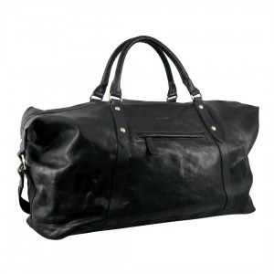 Overnight Bags Pierre Cardin Rustic Leather Business Overnight Bag Męskie Czarne | XMIJK-7801