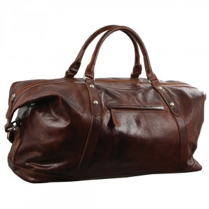 Overnight Bags Pierre Cardin Rustic Leather Business Overnight Bag Travel Brązowe | JXLDK-4605