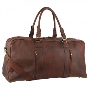 Overnight Bags Pierre Cardin Rustic Leather Business Overnight Bag Męskie Czekolada | JHEMB-8231