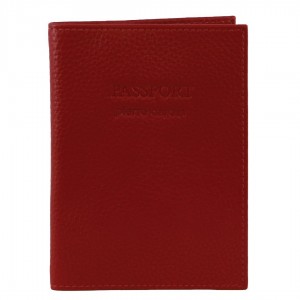 Passport Wallets Pierre Cardin Leather Passport Wallet Cover Travel Czerwone | RSWAG-1860