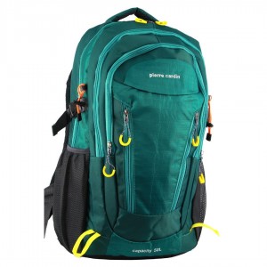 Plecak Podróżny Pierre Cardin Nylon Adventure Travel & Sport Large Backpack Travel Zielone | STWFP-4519