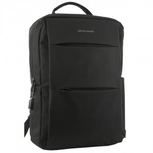 Plecak Podróżny Pierre Cardin Travel & Business Backpack with Built-in USB Port Travel Czarne | LAEKD-8761