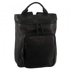 Plecaki Pierre Cardin Leather Backpack Damskie Czarne | EGKFJ-0935