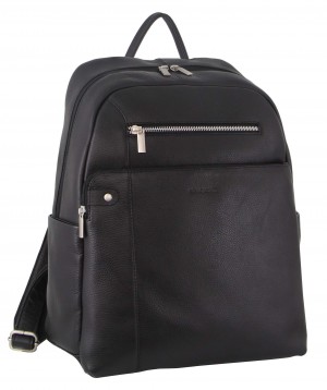Plecaki Pierre Cardin Leather Laptop Business Backpack Męskie Czarne | HNXSD-3107