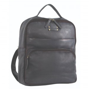 Plecaki Pierre Cardin Rustic Leather Business Backpack Computer Bag Damskie Czarne | PTQXD-3601