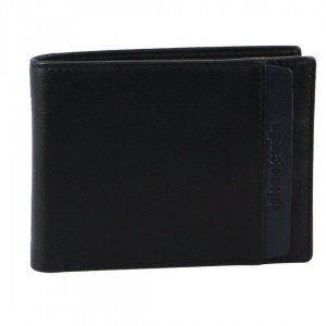 Portfel Trifold Pierre Cardin Italian Leather Two Tone Tri-Fold Wallet Męskie Czarne | ZTJXK-9260