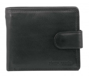 Portfel Trifold Pierre Cardin Rustic Leather Wallet Męskie Czarne | OBXRA-4598