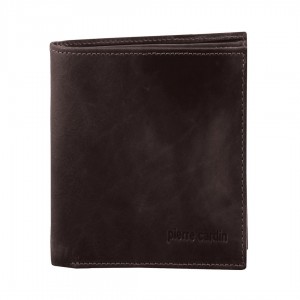 Portfel Trifold Pierre Cardin Rustic Leather Tri-Fold Wallet Męskie Brązowe | IVDGR-0189