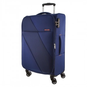 Soft Shell Cases Pierre Cardin 68cm MEDIUM Soft-Shell Suitcase Travel Granatowe | LOTRJ-5064