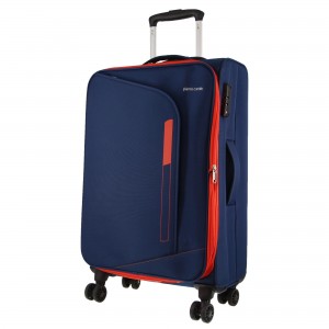 Soft Shell Cases Pierre Cardin 76cm LARGE Soft Shell Suitcase Travel Granatowe | WMXZT-9057