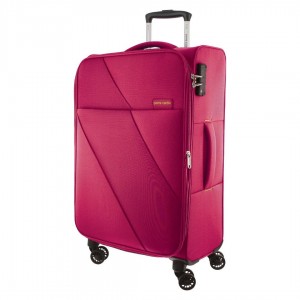 Soft Shell Cases Pierre Cardin 78cm LARGE Soft Shell Suitcase Travel Różowe | TOMZR-1209