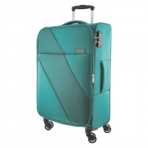 Soft Shell Cases Pierre Cardin 78cm LARGE Soft Shell Suitcase Travel Turkusowe | PLBCH-7108