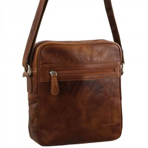 Tablet Bags Pierre Cardin Rustic Leather iPad Bag Męskie Brązowe | IOLUC-6025
