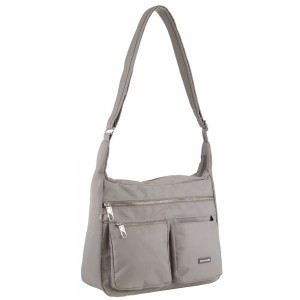 Torba Crossbody Pierre Cardin Anti-Theft Cross Body Bag Męskie Szare Brązowe | VPDAR-4368