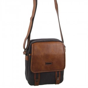 Torba Crossbody Pierre Cardin Canvas Cross Body Bag Męskie Czarne | BKCEQ-7890