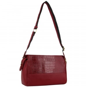 Torba Crossbody Pierre Cardin Croc-Embossed Leather Cross-Body Bag Damskie Czerwone | GELPA-3647